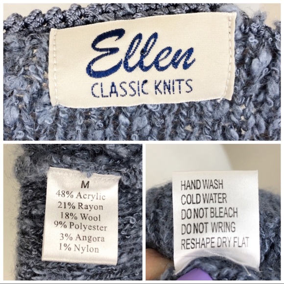 ✖️SOLD✖️Vintage 80’s Chunky Knit Wool Angora Blend Sweater - Picture 7 of 8